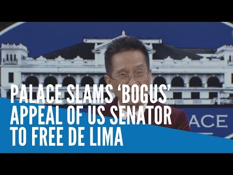 Palace slams ‘bogus’ appeal of US senator to free De Lima