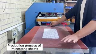 Production process of rhinestone sheets