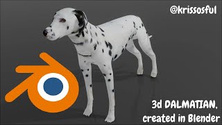 3D Dalmatian, created in Blender #dog #animation#dalmatiandog  #dalmatians