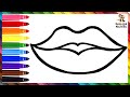 Cómo Dibujar Labios 👄 Dibuja y Colorea Labios Arcoiris 💋🌈 Dibujos Para Niños