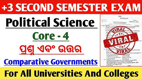 +3 Second Semester Exam // Political Science Honours Major Paper 4 Question Answers // Selection 