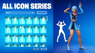 ALL FORTNITE ICON SERIES & NEW TIKTOK EMOTES (APHRODITE!)