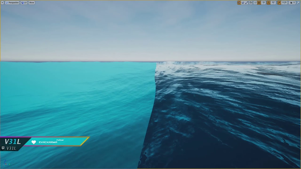 Mathematical ocean compared with translucent ocean