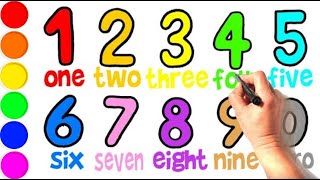How To Draw Numbers , Draw Numbers 1234567890 , 1-9-0 Learn Numbers