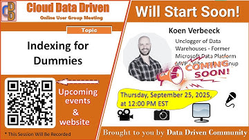 Cloud Data Driven | 2025-09-25 | Indexing for Dummies​​ | Koen Verbeeck