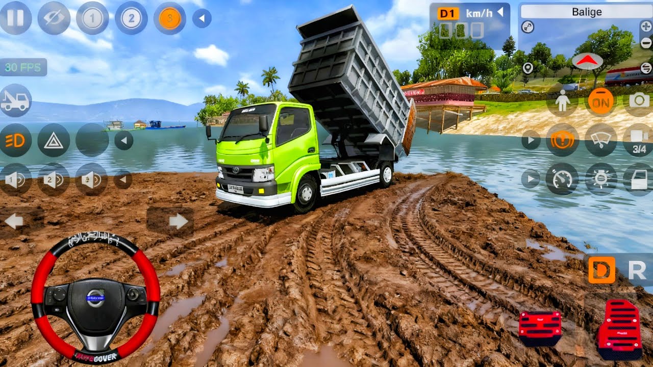 Truk Oleng Toyota Dyna Dump Mengangkut Pasir Dari Tepi Danau l Mod Bus Simulator Indonesia