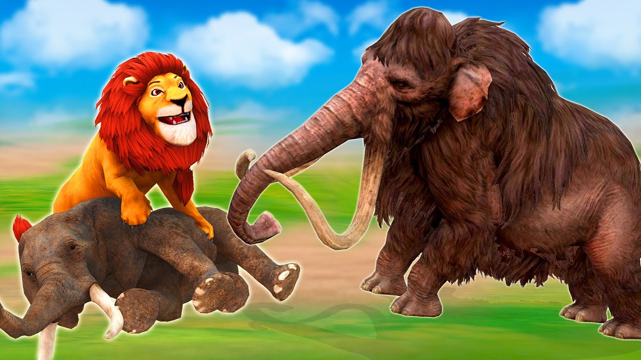 Woolly Mammoth vs Giant Lion Epic Battle | Cartoon Elephant Transformation  into Zombie Mammoth - YouTube