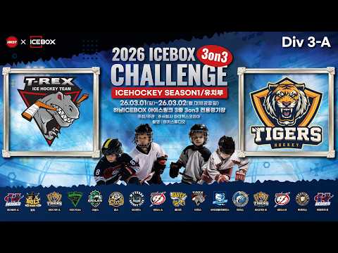LIVE • 티렉스 vs 타이거즈 B • 2026 ICEBOX CHALLENGE 3on3 ICE HOCKEY Season 1ㅣ유치부 Div.3A • 2026. 3. 1