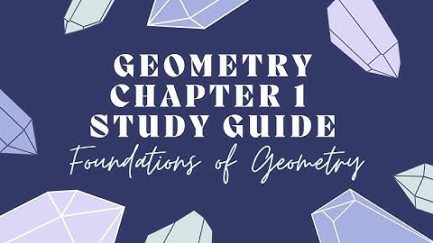 Geometry Chapter 1 Study Guide - Foundations of Geometry
