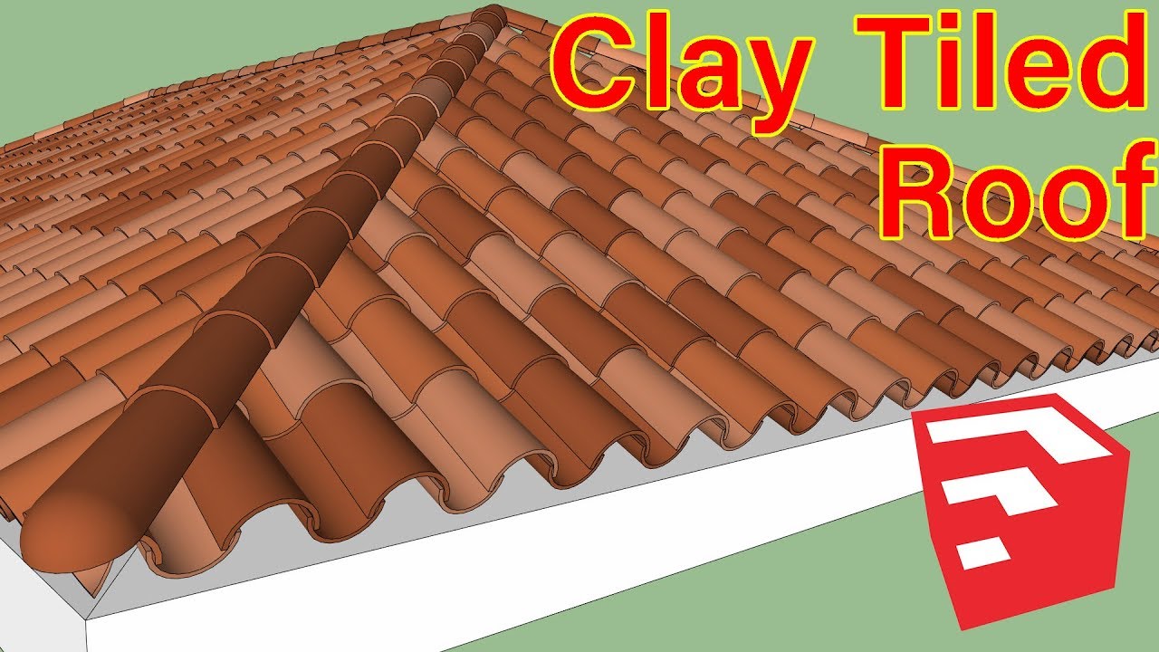 How To Make Clay Tiled Roof In Sketchup Youtube