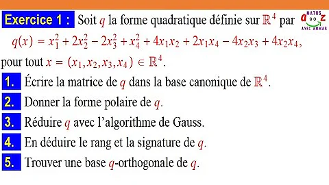 Comment calculer la forme quadratique ?