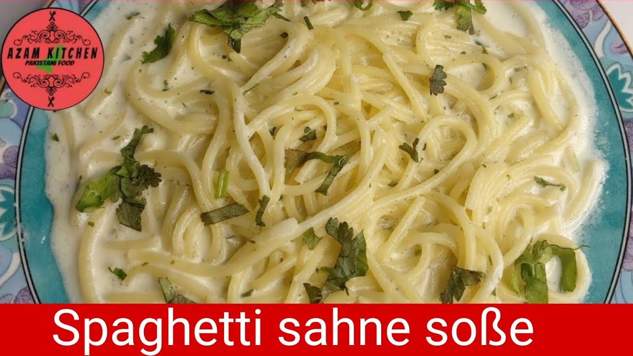 spaghetti mit sahne sosse | spaghetti with cream sauce italien style ...