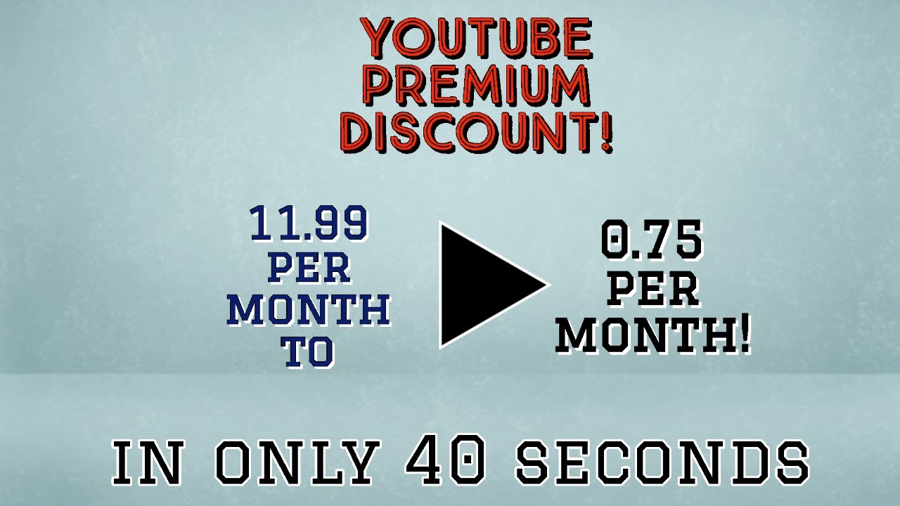 INSANE YOUTUBE PREMIUM DISCOUNT!