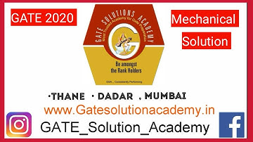 GATE 2020 Mechanical SOM Questions Solution | GATE Solution Academy