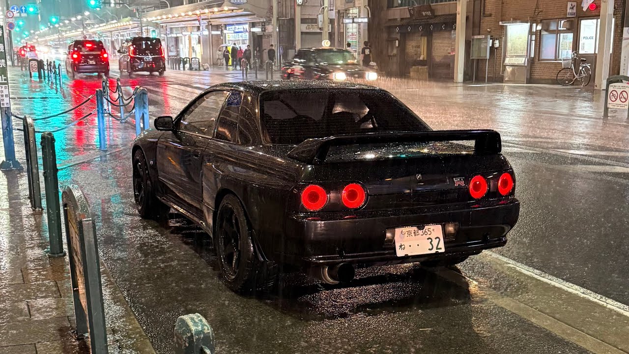 POV Drive in Kyoto -R32 GT-R in the Rain 【4K】