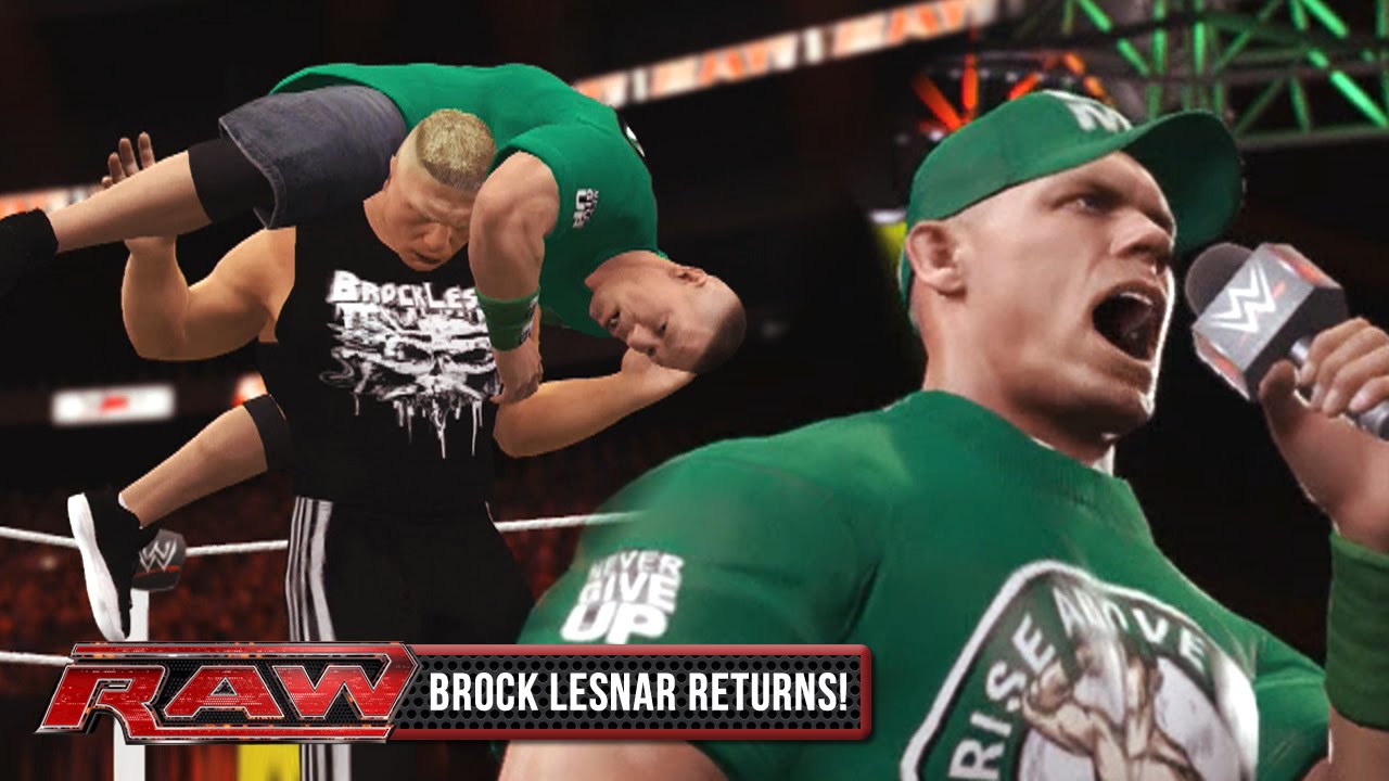 WWE 2K16 - Brock Lesnar Returns To Confront John Cena (Custom 2K Showcase)