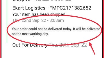 Flipkart Fix Your order could not be delivered today It will be delivered on the working Day Problem