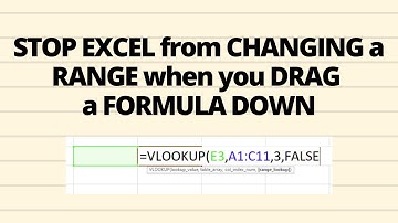 How to stop excel from changing a range when you drag a formula down | Fixing a Range example
