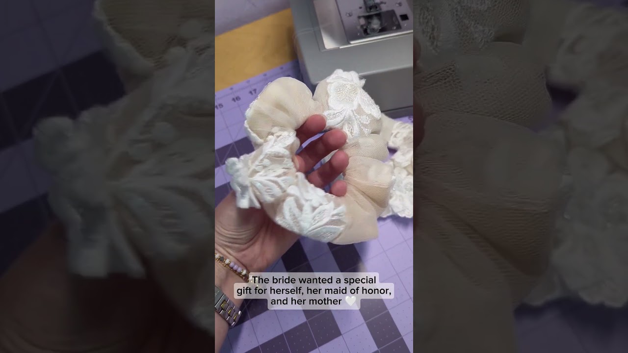 Wedding Dress Keepsake Scrunchies - Keepsake Bridal Gift!