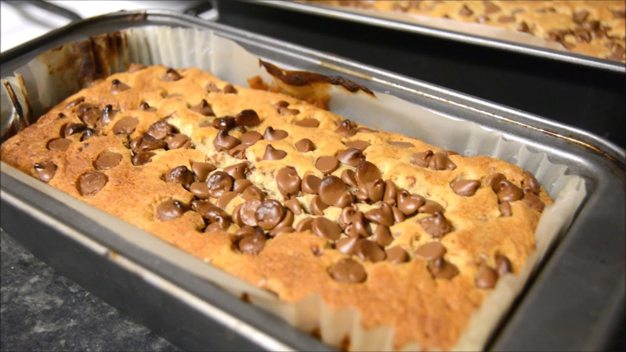 Banana & Choc Chip Loaf Cake YouTube