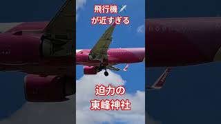 飛行機✈️に手✋が届く❗東峰神社#東峰神社 #低空飛行 #sorts