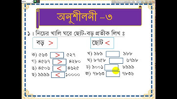 ছোট-বড় প্রতীকের ব্যবহার। Nooraniনূরানী ৩য় শ্রেণি গণিত অনুশীলনী ৩ .