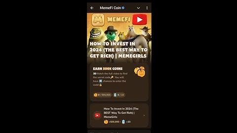 Memefi Video Code today | Memefi Code How To Invest In 2024 (The Best Way To Get Rich Memegirl