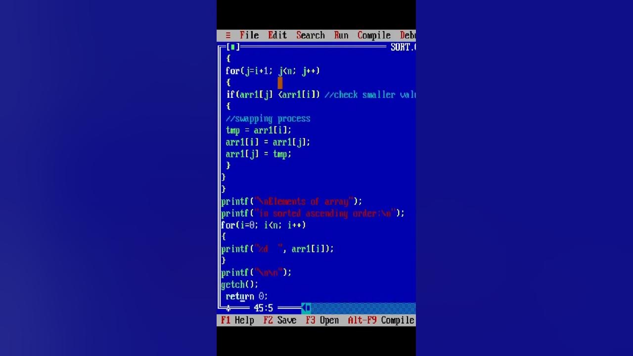 C program to sort an array elements in ascending order #c #shorts #clab ...
