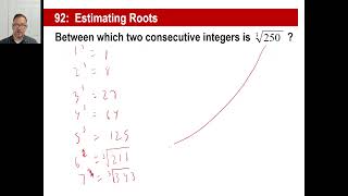 Saxon Math - Pre-Algebra 1/2: 3rd Edition (Lesson 92) - Estimating Roots