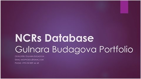 NCR (Non-conformance Reports) Database