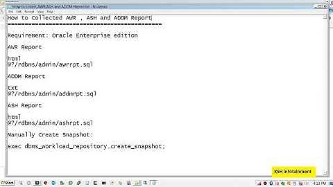 How to collect AWR,ASH and ADDM Report