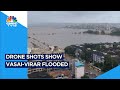 Rain news drone shots show vasaivirar flooded  maharashtra news  cnbc tv18