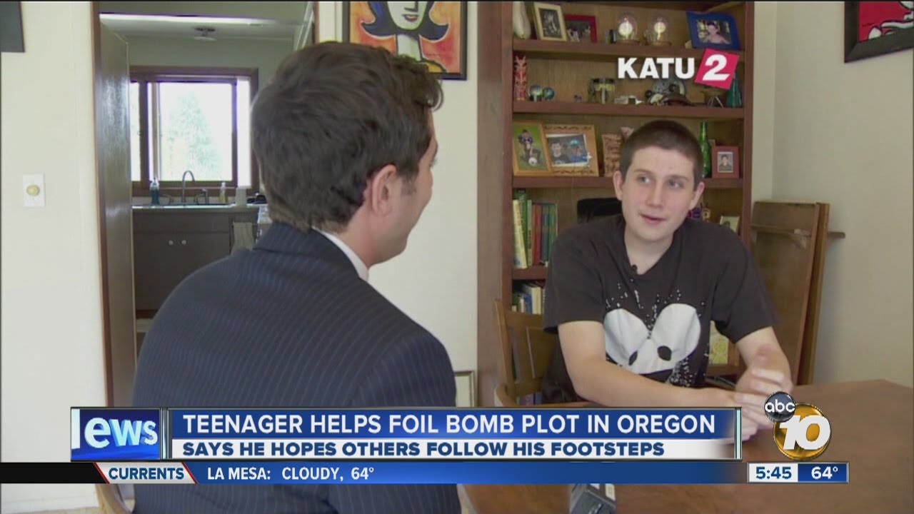 Oregon teen hailed a hero after helping foil a bomb plot at his school ...