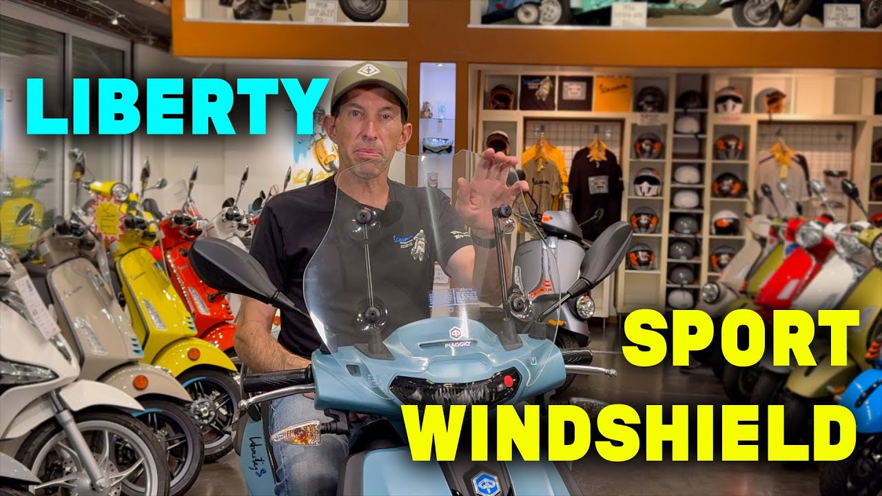 Sport windshield for the New 2025 and Later Piaggio Liberty