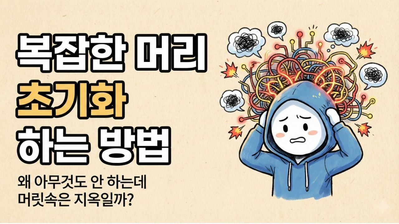 복잡한 머리 초기화 하는 방법   왜 아무것도 안 하는데 머릿속은 지옥일까? #심리학 #뇌과학 #멘탈관리 #오버씽킹 #번아웃탈출