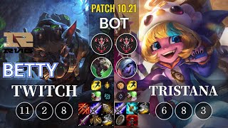 RNG Betty Twitch vs Tristana Bot - KR Patch 10.21