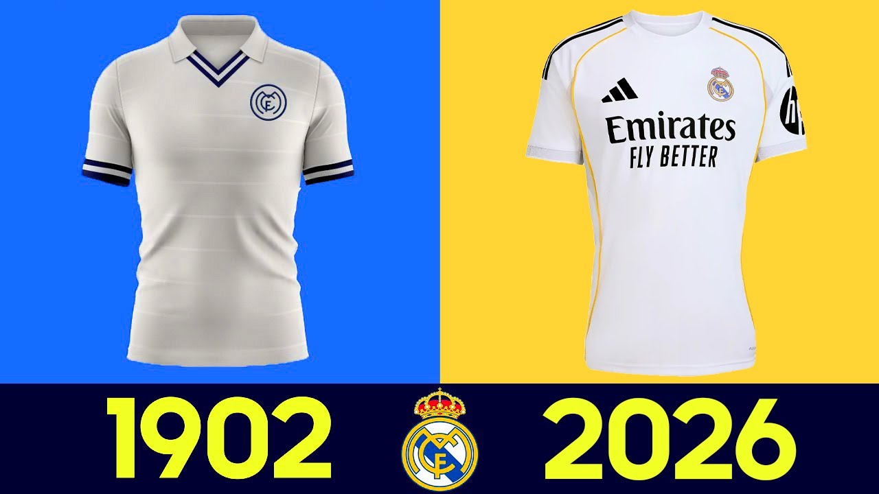 История (Эволюция) Формы Футбольного Клуба Реал Мадрид 2025-26 | Все Футболки Реал Мадрида 2025
