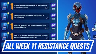 Fortnite All Week 11 Resistance Quests Challenges Guide - How to Complete Week 11 Resistance Quests