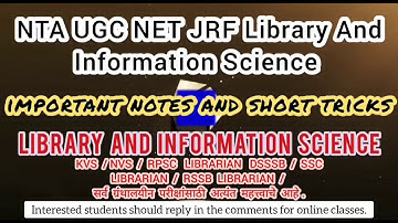 Important Notes Library And Information Science