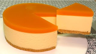 No-Bake Mango Cheesecake (Easy and delicious! without oven, without egg)