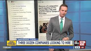Three dozen companies participating in Tampa job fair on Tuesday
