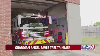 Guardian angel saves tree trimmer