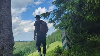 картинка: КАРПАТСЬКА ГОЙДАЛКА🌲Полонина з вид на Хом'як🐹Джерело з тритоном🦎WOODEN SWING🔆 CARPATHIANS mountain