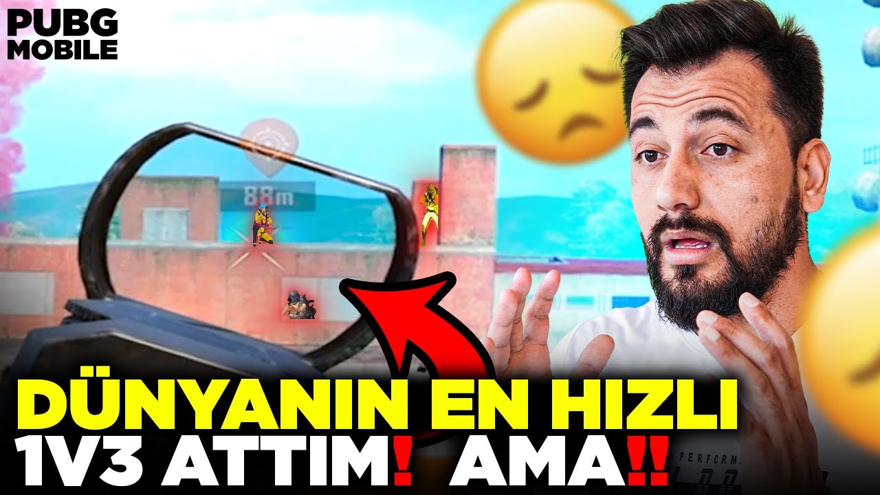 DÜNYANIN EN HIZLI 1V3'ÜNÜ ATTIM ! AMA 😔 / PUBG MOBILE ONEMAN SQUAD