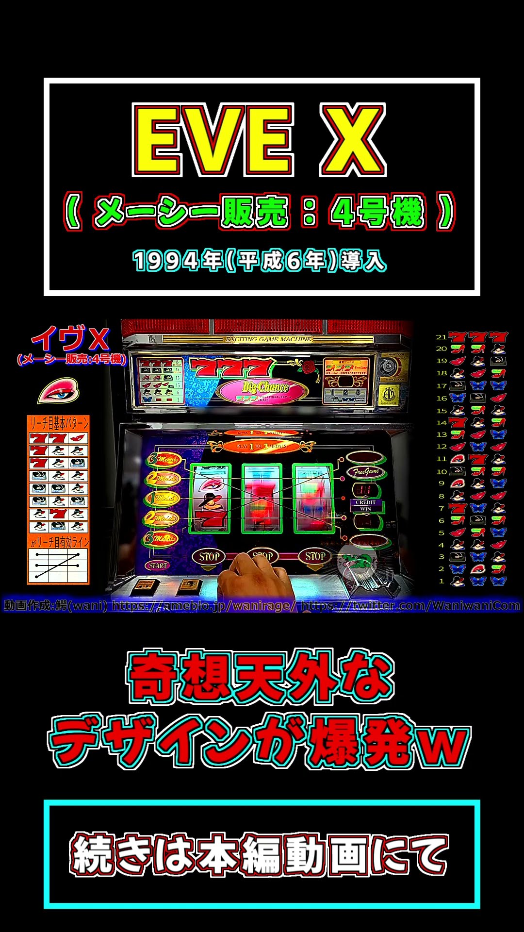 強烈なデザインwww】 イヴⅩ(メーシー販売:4号機) 【レトロパチスロ