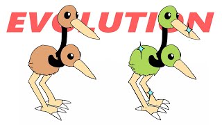 DODUO Evolution - Normal and Shiny Pokemon Transformation Animation - Dodrio