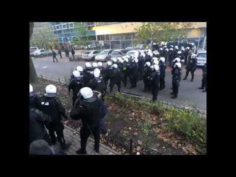 Zamieszki przy squocie Przychodnia i spalenie tęczy na Marszu Niepodleglosci w dniu 11.11.2013