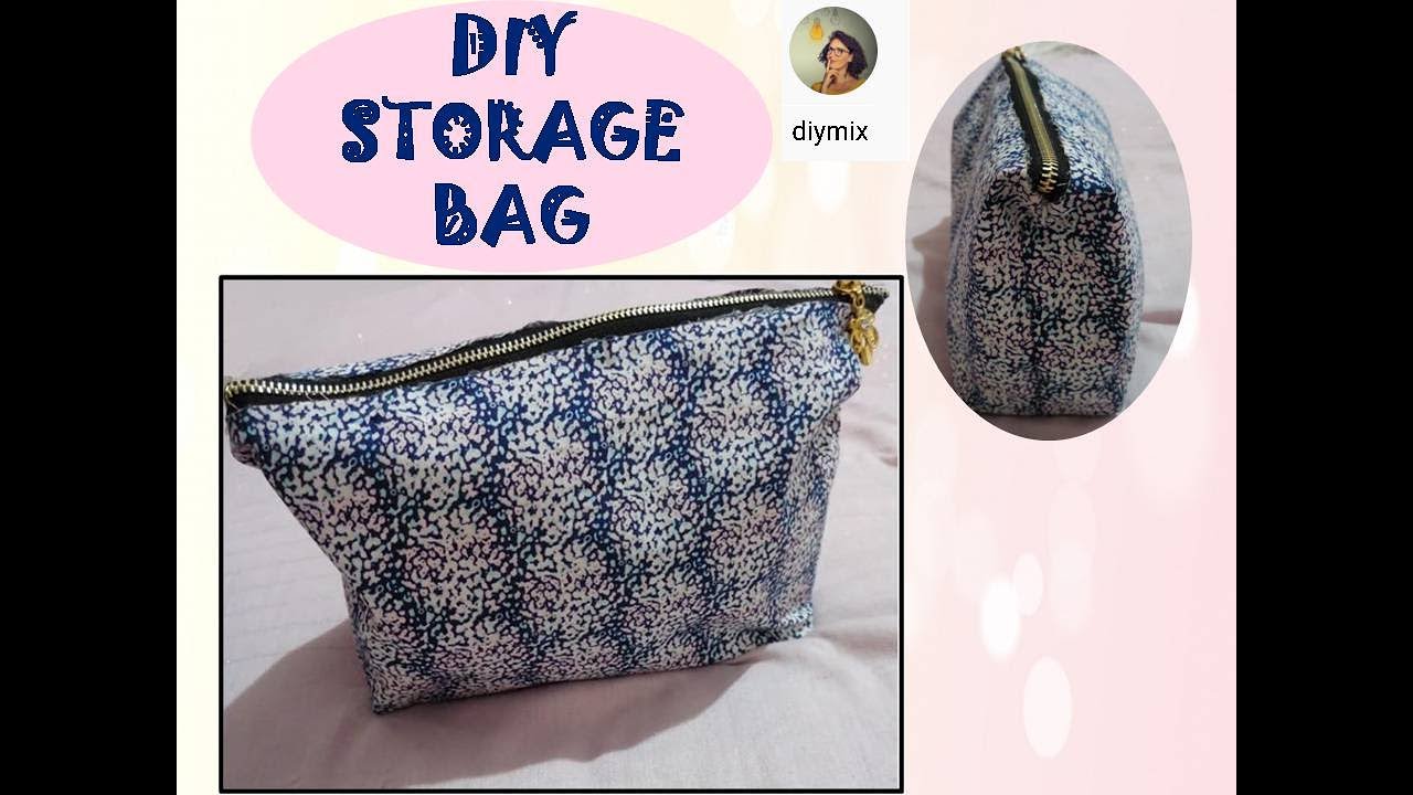 طريقة صنع حقيبة مكياج بدون الة خياطة DIY make a makeup bag without a sewing machine