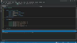 Write a console program to create a structure called City... - VB.Net Vb Net Structures