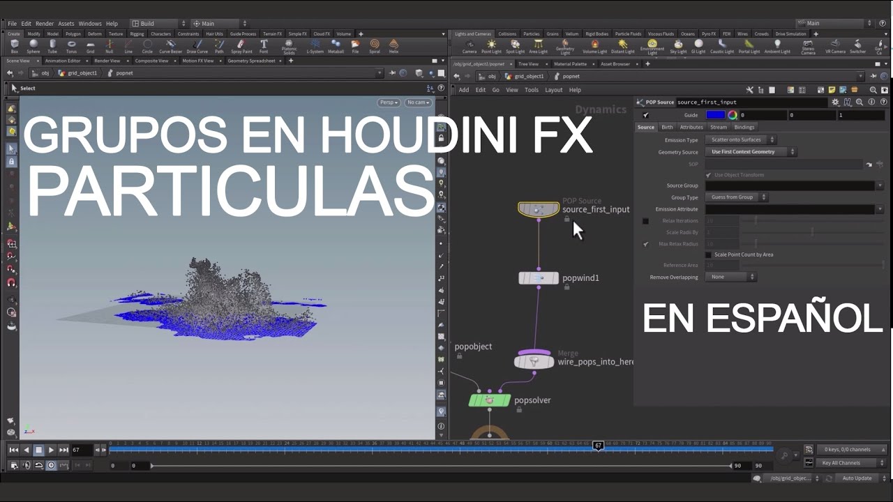Grupos en Houdini FX p2 - Particulas - Tutorial basico - YouTube